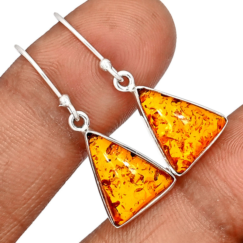 1.3" Treated Amber Earrings - AMBE771