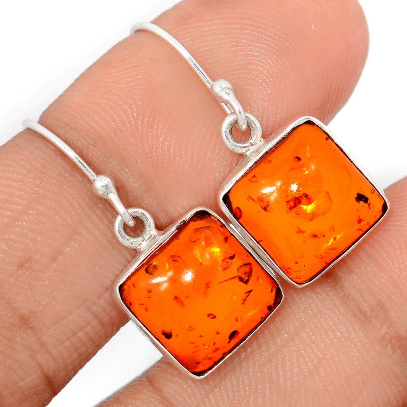 1.1" Treated Amber Earrings - AMBE773