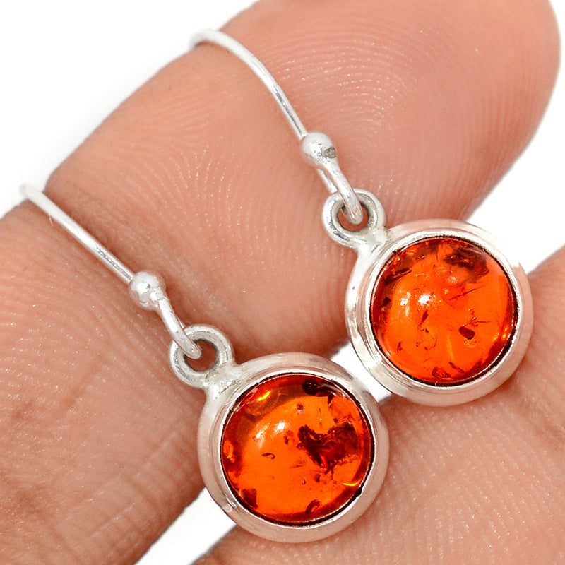 1" Treated Amber Earrings - AMBE776