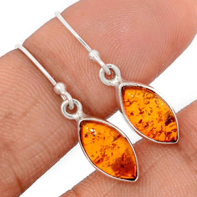 1.1" Treated Amber Earrings - AMBE778