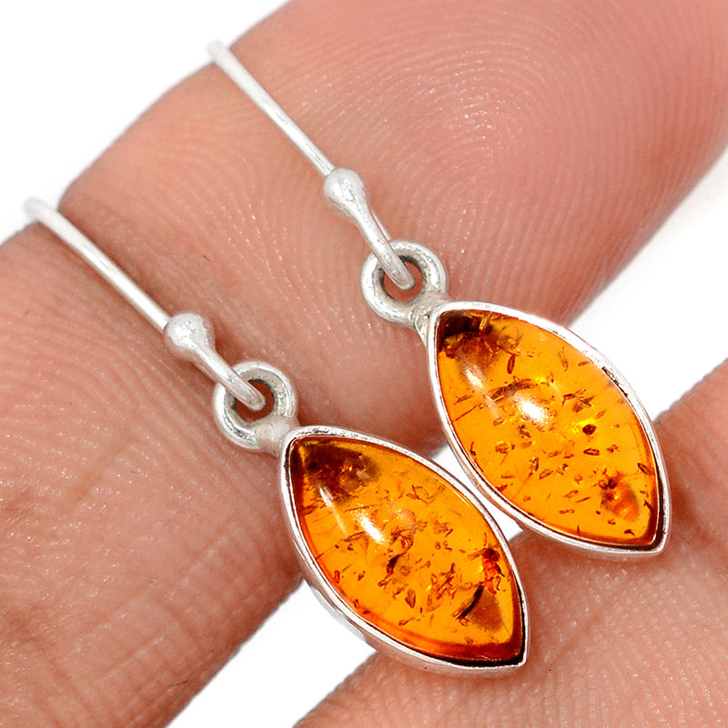 1.1" Treated Amber Earrings - AMBE780