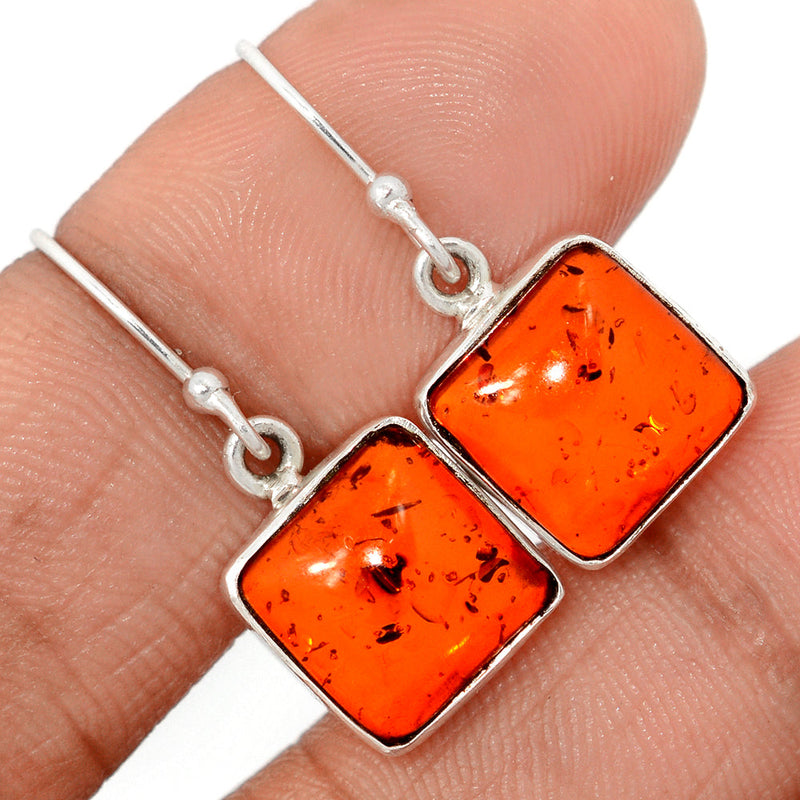 1.1" Treated Amber Earrings - AMBE781