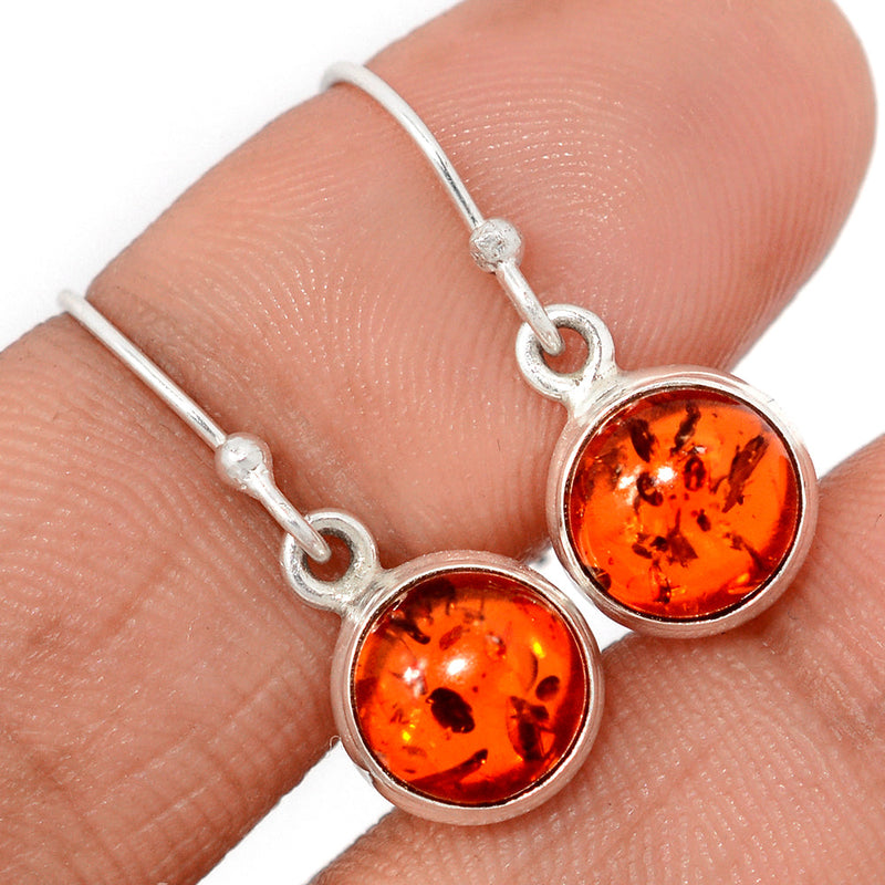 1" Treated Amber Earrings - AMBE782