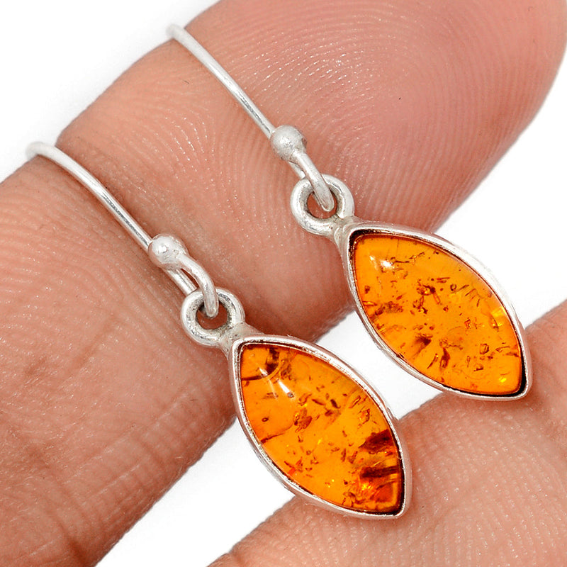 1.1" Treated Amber Earrings - AMBE783