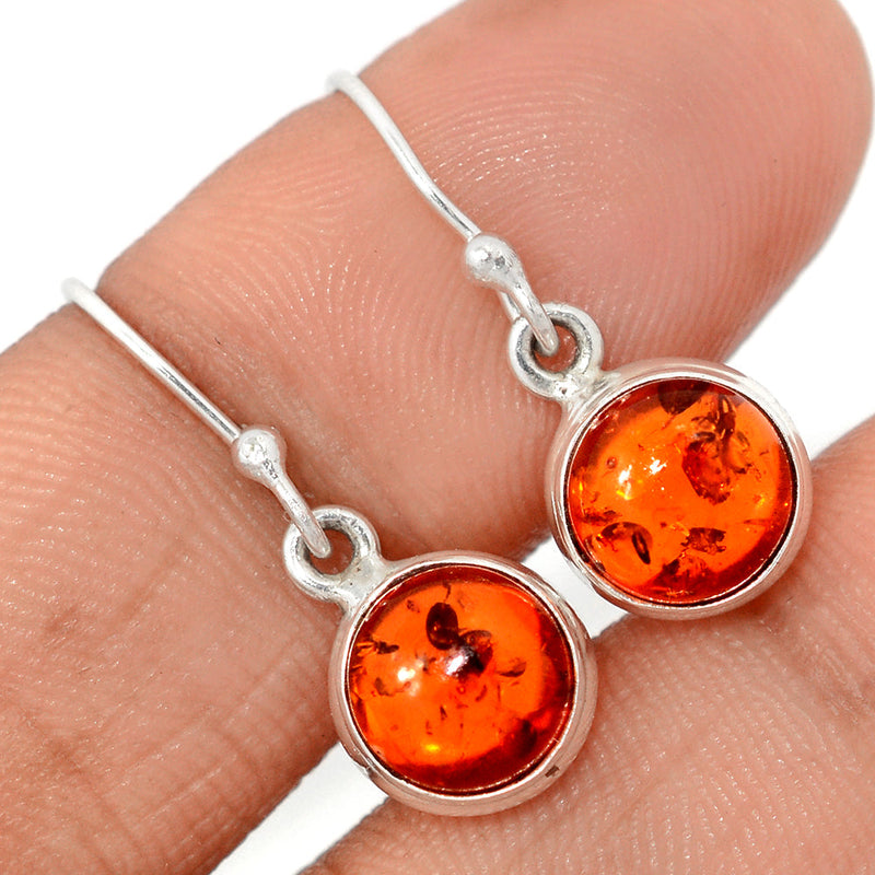1" Treated Amber Earrings - AMBE784