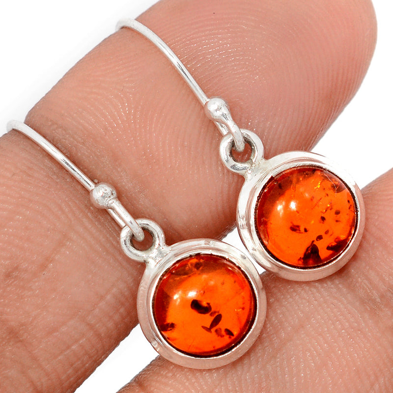 1" Treated Amber Earrings - AMBE786