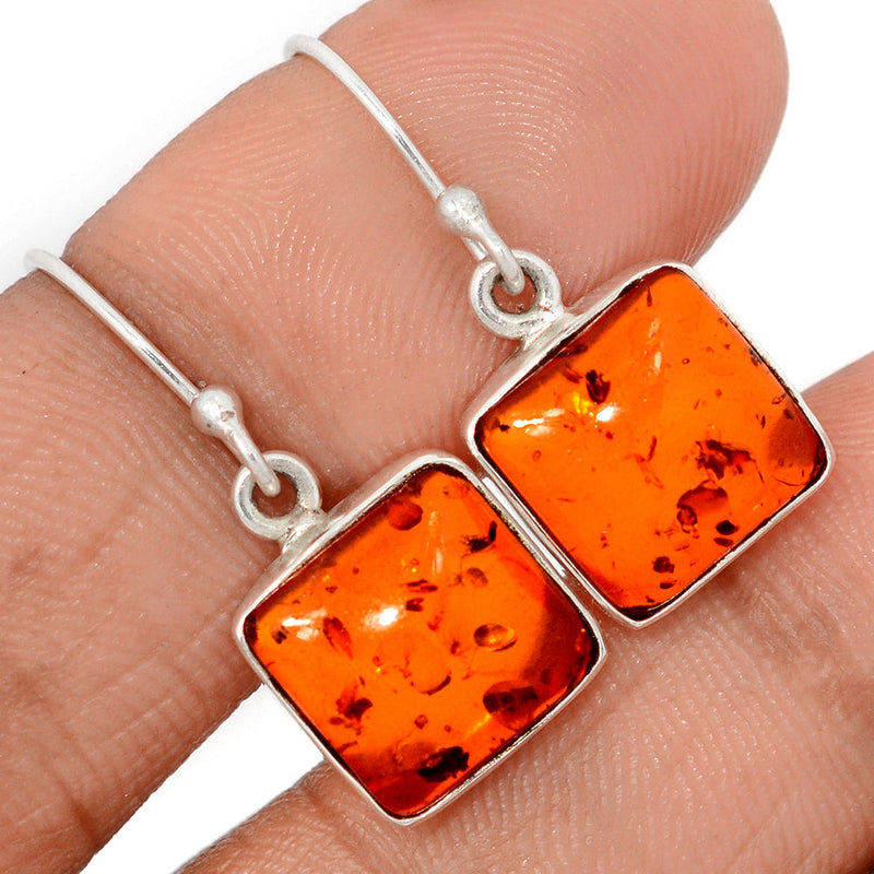 1.1" Treated Amber Earrings - AMBE787