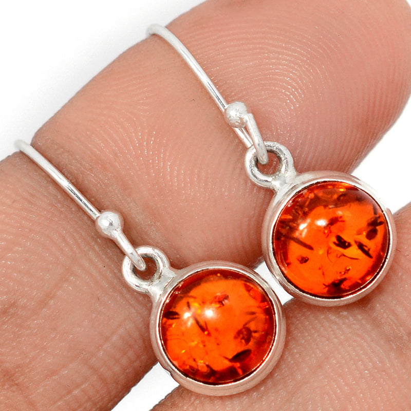 1" Treated Amber Earrings - AMBE788