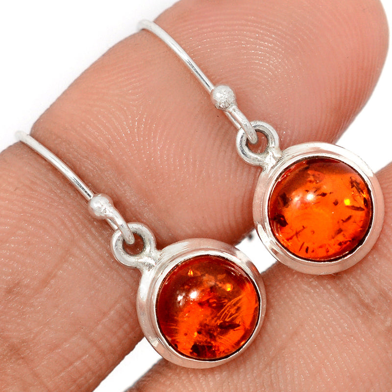 1" Treated Amber Earrings - AMBE789