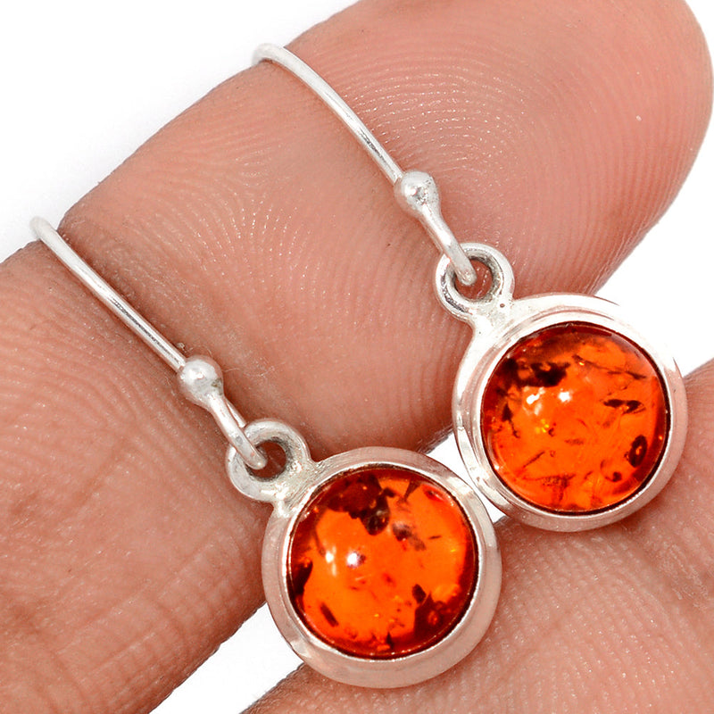 1" Treated Amber Earrings - AMBE791