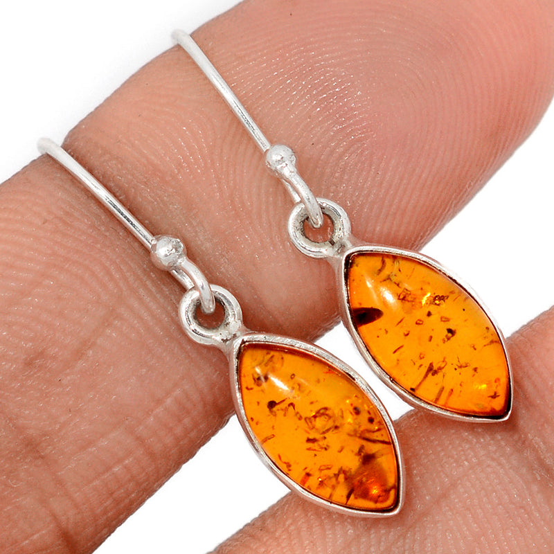 1.1" Treated Amber Earrings - AMBE792