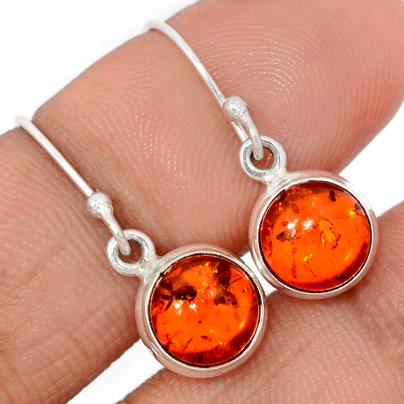 1" Treated Amber Earrings - AMBE793