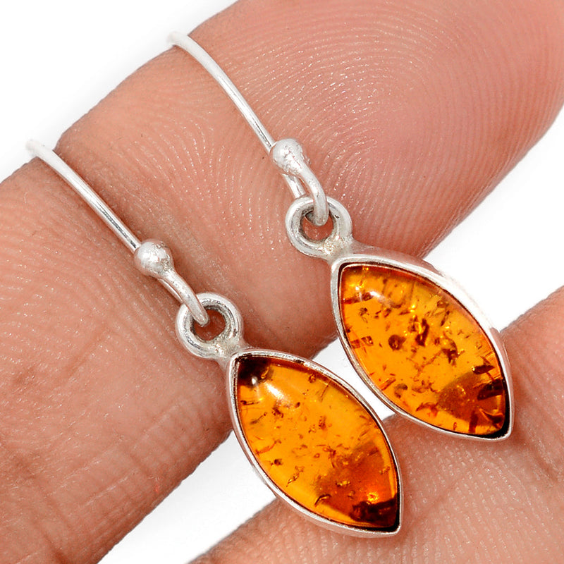1" Treated Amber Earrings - AMBE794