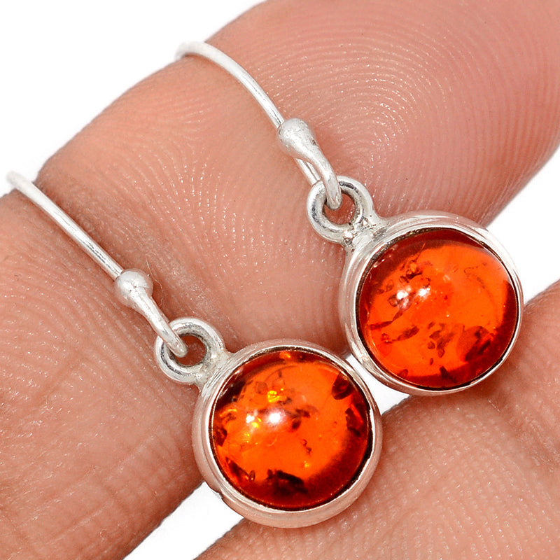 1" Treated Amber Earrings - AMBE795