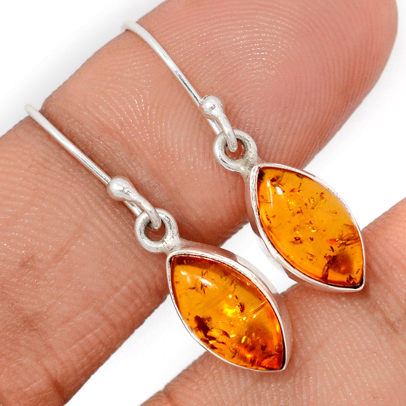 1.1" Treated Amber Earrings - AMBE796