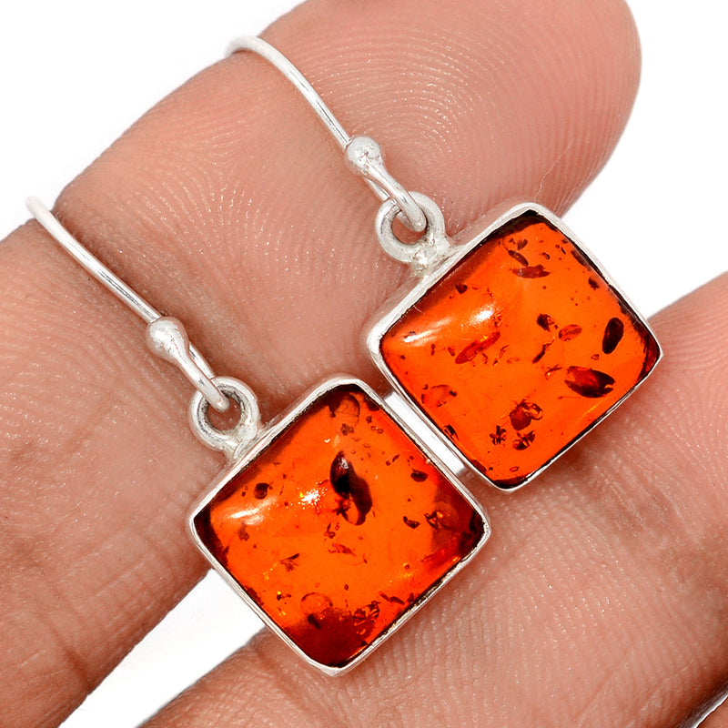 1.1" Treated Amber Earrings - AMBE799