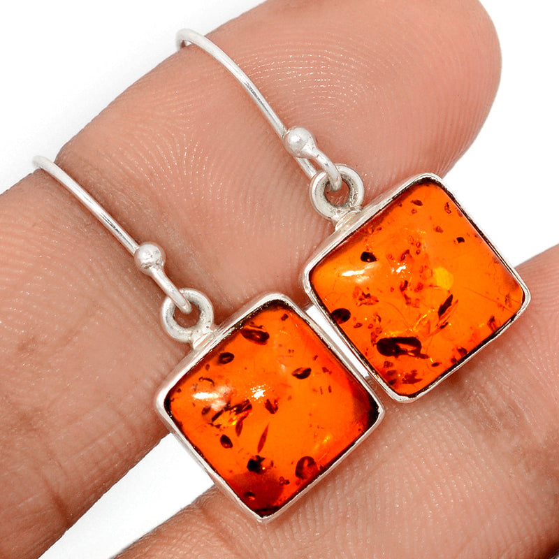1" Treated Amber Earrings - AMBE800