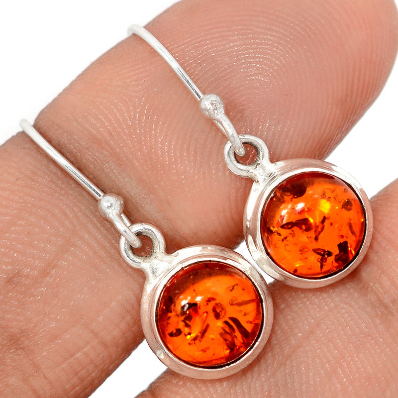 1" Treated Amber Earrings - AMBE801