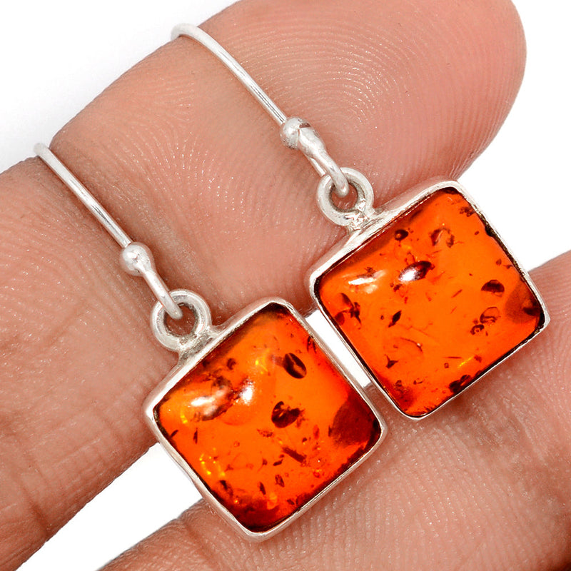 1.1" Treated Amber Earrings - AMBE802