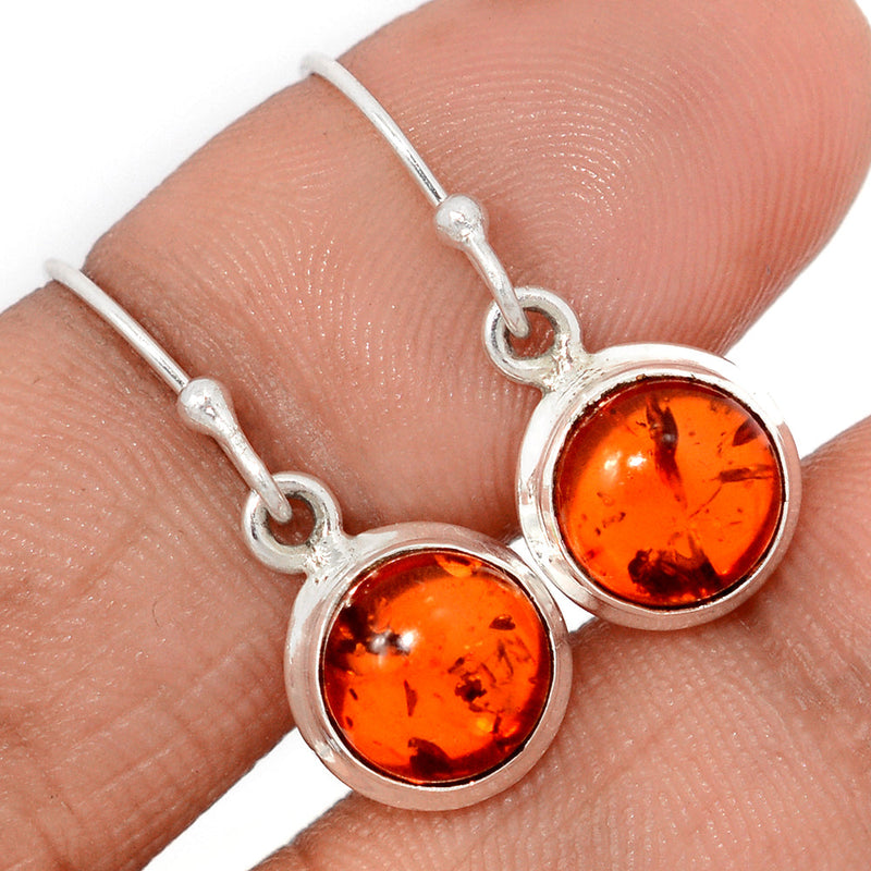 1" Treated Amber Earrings - AMBE803