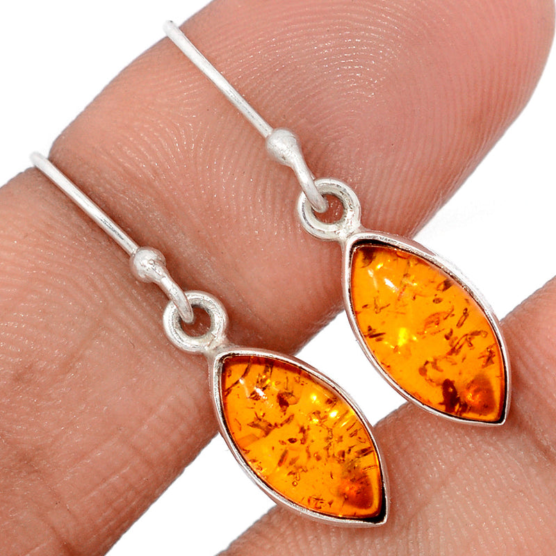 1.1" Treated Amber Earrings - AMBE804