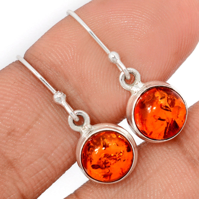 1" Treated Amber Earrings - AMBE807