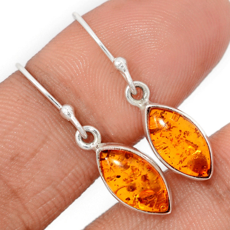 1.2" Treated Amber Earrings - AMBE808