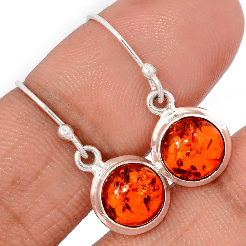 1.1" Treated Amber Earrings - AMBE809