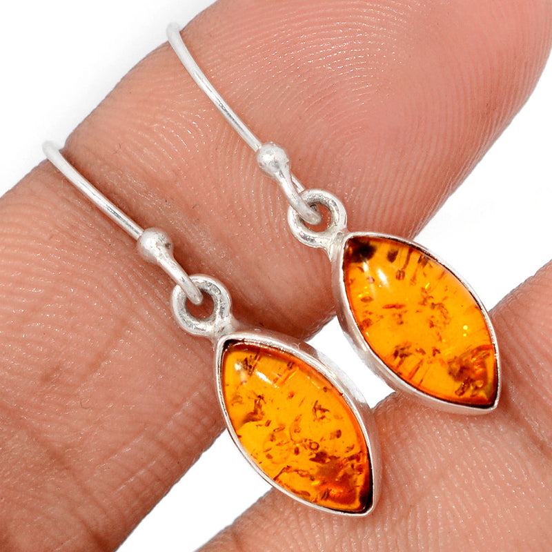 1.1" Treated Amber Earrings - AMBE810