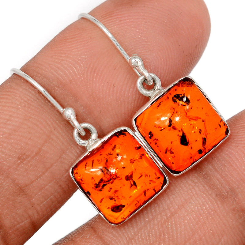 1.1" Treated Amber Earrings - AMBE811