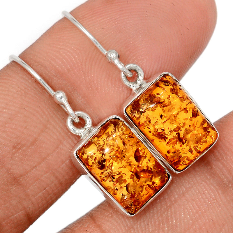 1.2" Treated Amber Earrings - AMBE814