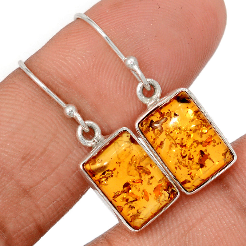 1.2" Treated Amber Earrings - AMBE817