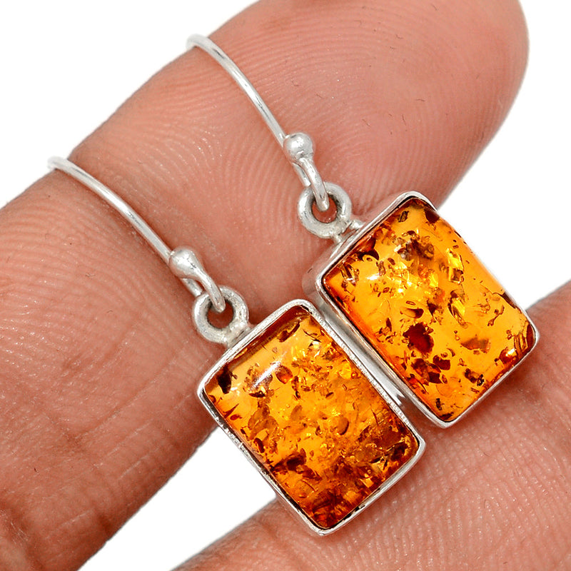 1.2" Treated Amber Earrings - AMBE820