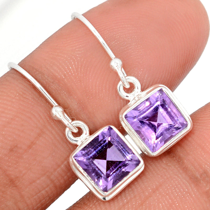 1" Amethyst Faceted Earrings - AMFE1706