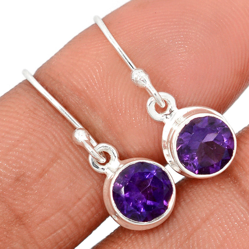 1" Amethyst Faceted Earrings - AMFE1712