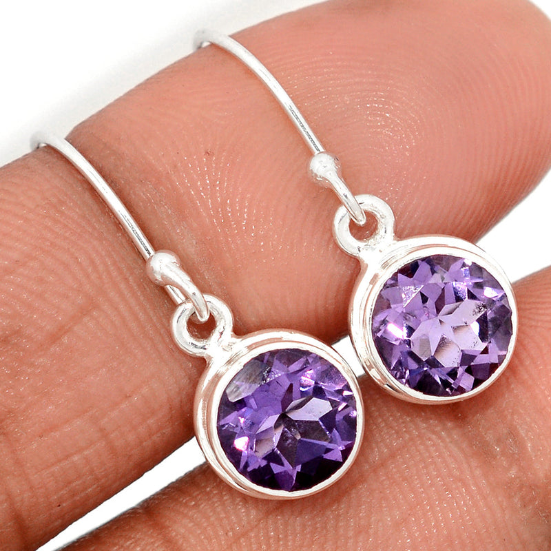 1" Amethyst Faceted Earrings - AMFE1715