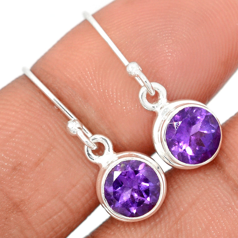 1" Amethyst Faceted Earrings - AMFE1717