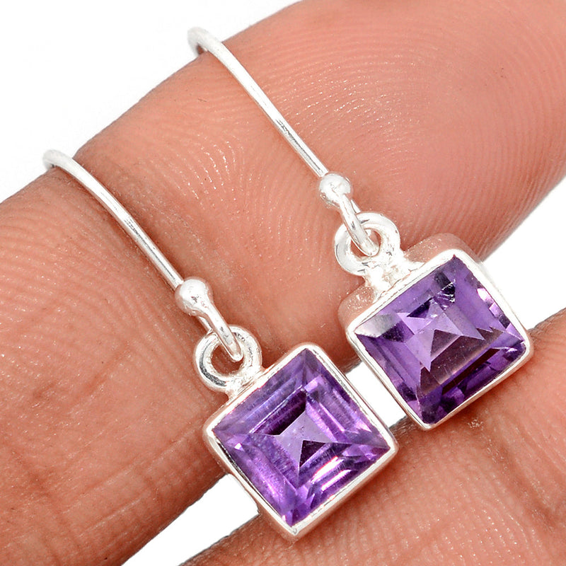 1" Amethyst Faceted Earrings - AMFE1719