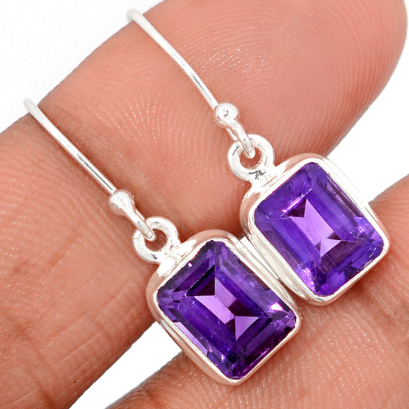 1" Amethyst Faceted Earrings - AMFE1720