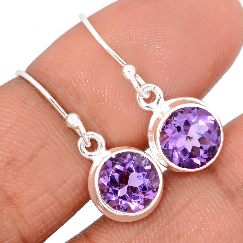 1" Amethyst Faceted Earrings - AMFE1721