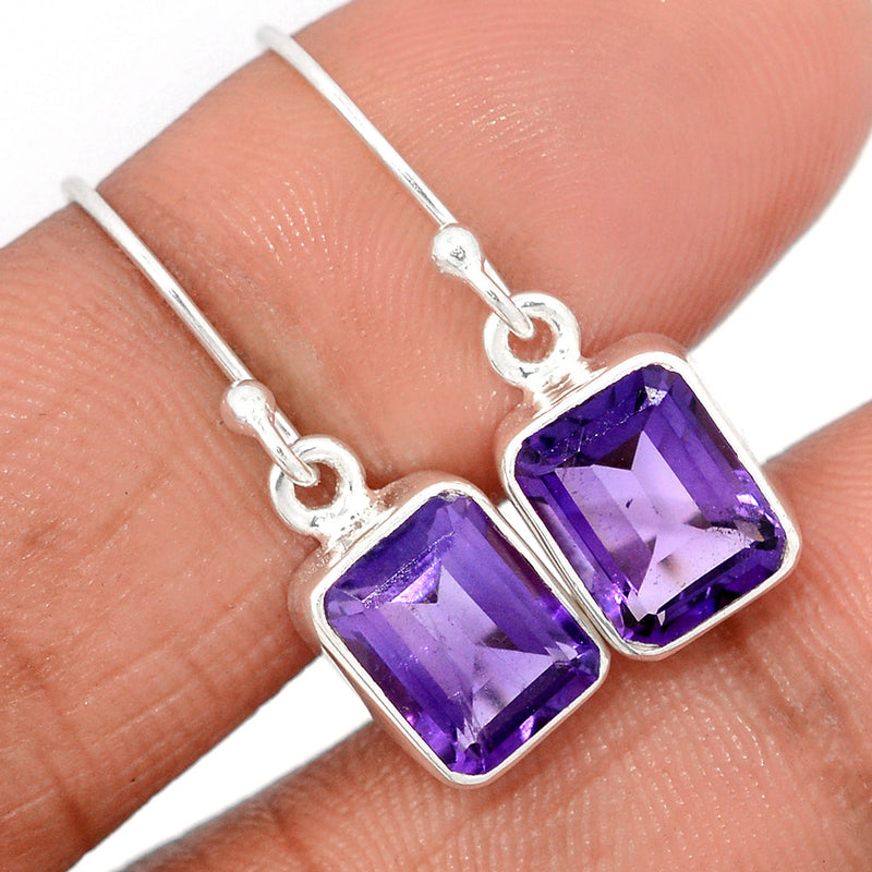 1.1" Amethyst Faceted Earrings - AMFE1723