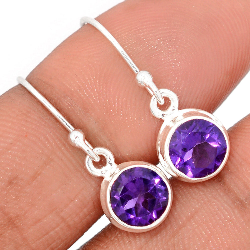 1" Amethyst Faceted Earrings - AMFE1724