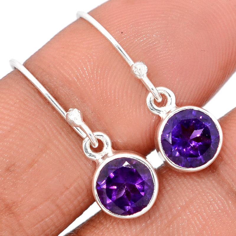 1" Amethyst Faceted Earrings - AMFE1726
