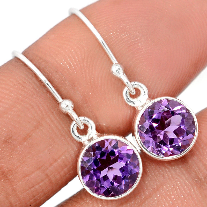 1" Amethyst Faceted Earrings - AMFE1728