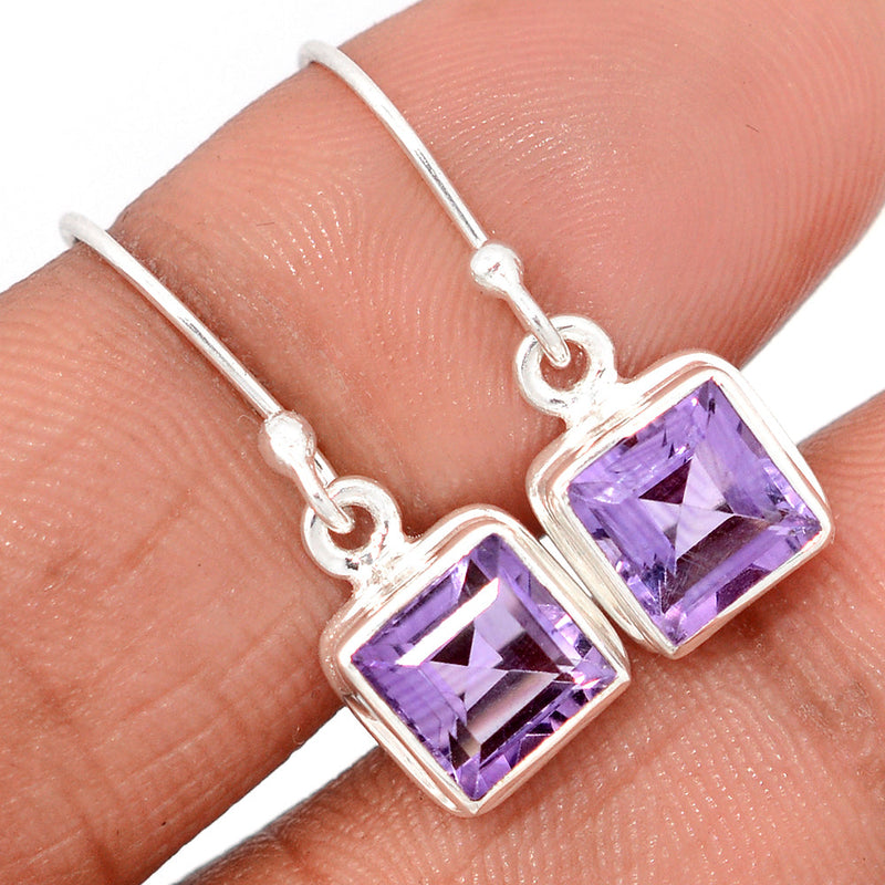 1" Amethyst Faceted Earrings - AMFE1729