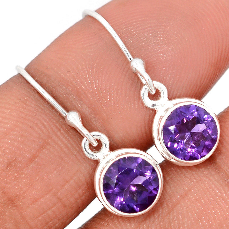 1" Amethyst Faceted Earrings - AMFE1731