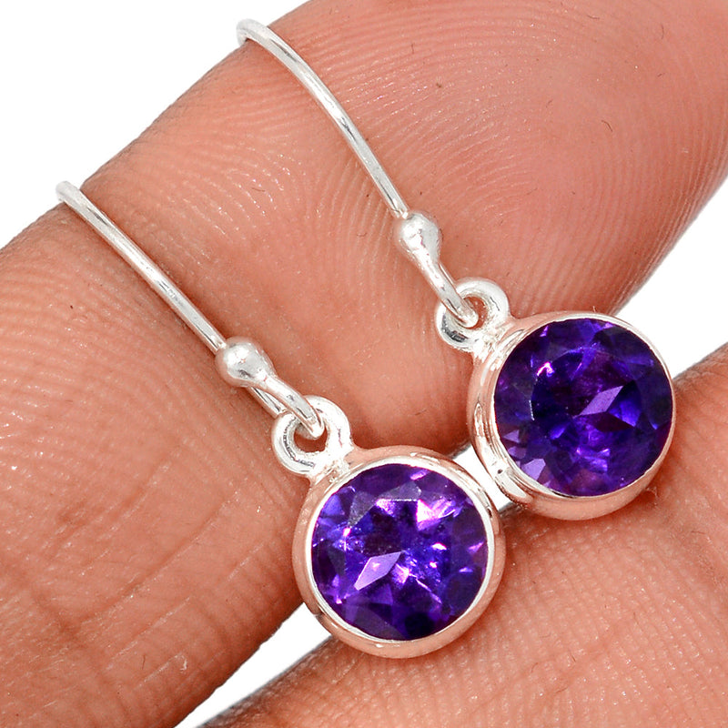 1" Amethyst Faceted Earrings - AMFE1735