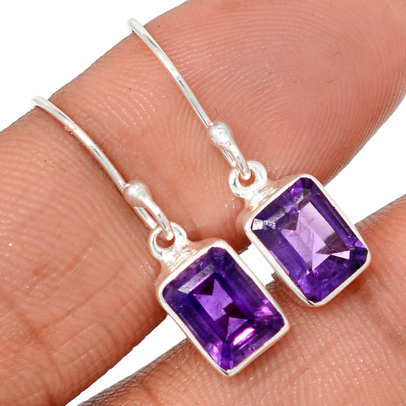 1" Amethyst Faceted Earrings - AMFE1736