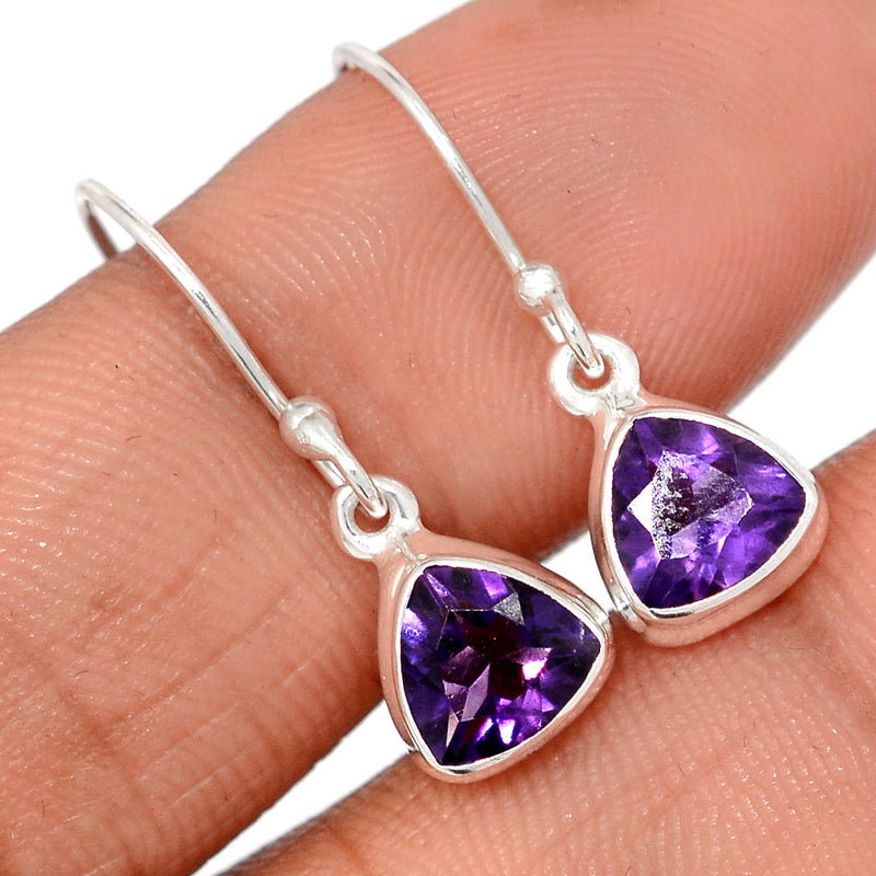 1" Amethyst Faceted Earrings - AMFE1737