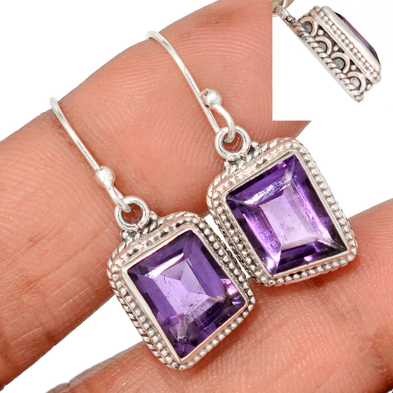 1.2" Fine Filigree - Amethyst Faceted Earrings - AMFE1750